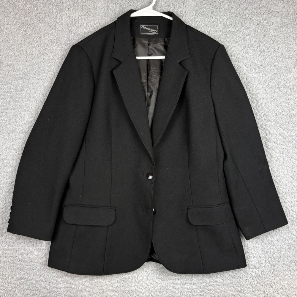 Haberdashery Blazer Womens Medium Black Two Button Office Sport Suit Coat